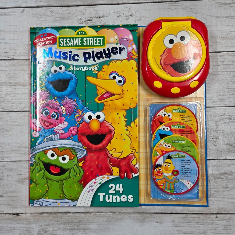 Sesame Street Music Player Storybook Toddler Elmo 24 Tunes 4 Discs